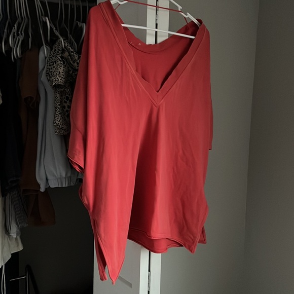 Free People Movement Red Oversized Lounge Top, NWOT - Picture 5 of 6